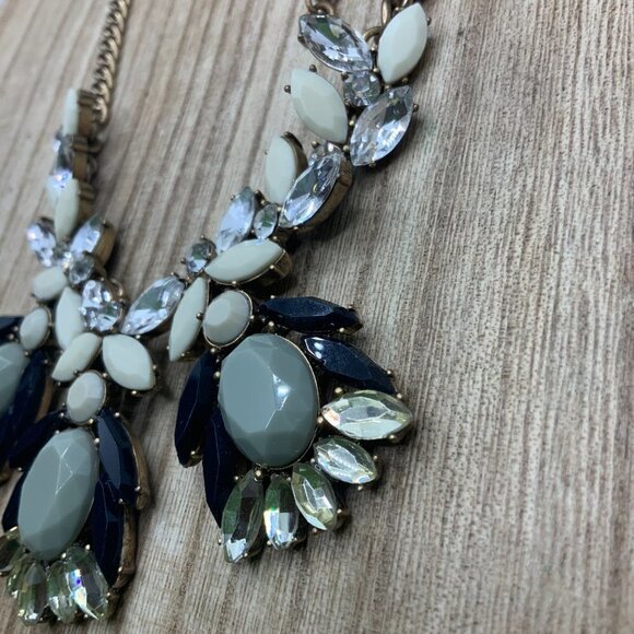 J. Crew Crystals Gold Tone Clusters Necklace - Picture 8 of 8